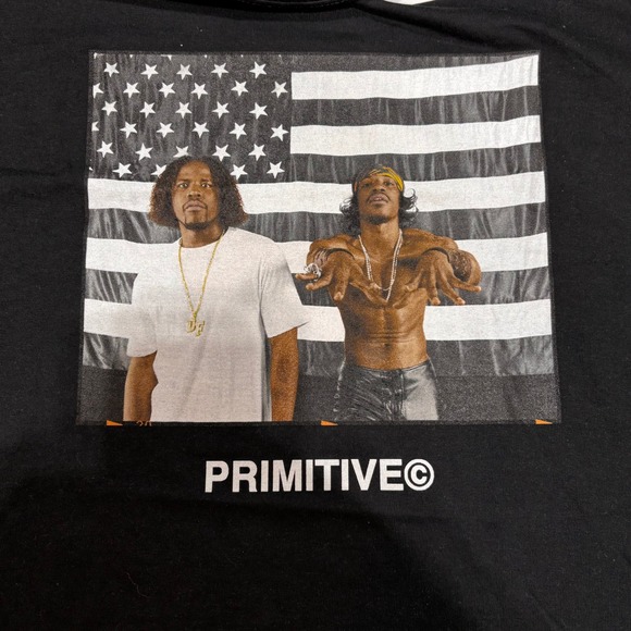 Primitive Skateboarding Outkast USA Flag Graphic Black T Shirt Mens Size Medium - Picture 8 of 9
